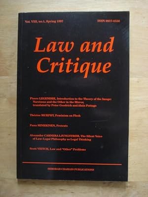 Seller image for Law and Critique - Vol. VIII, no. 1, Spring 1997 for sale by Antiquariat Birgit Gerl