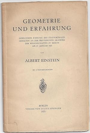 Geometrie und Erfahrung. Erweiterte Fassung des Festvortrages gehalten an der Preussischen Akadem...