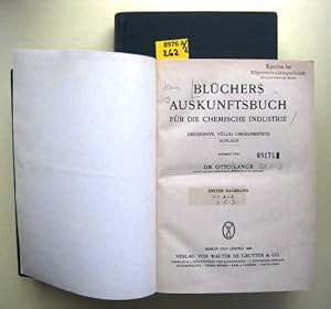 Seller image for Blchers Auskunftsbuch fr die Chemische Industrie. for sale by Augusta-Antiquariat GbR