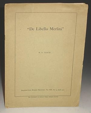"De Libello Merlini". Offprint of Modern Philology, Vol. VIII, No. 4. April 1911