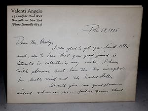 Two Page Note Signed By Artist on His Letterhead, December 18, 1935