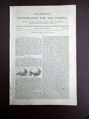 Immagine del venditore per Chambers's Information for the People, 1842, No 60, PHRENOLOGY, (pt 2 of 2). venduto da Tony Hutchinson