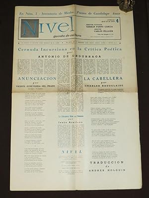 Immagine del venditore per Nivel. Gaceta de Cultura. Nmero 4. Abril 25 de 1959. venduto da Librera Urbe