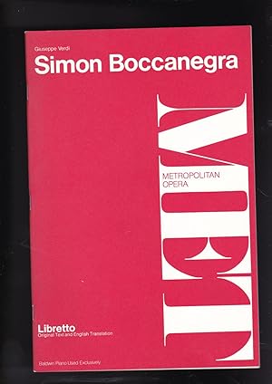 Seller image for Simon Boccanegra [LIBRETTO ONLY] Melodrama in Three Acts and a Prologue for sale by Meir Turner