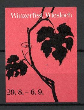 Immagine del venditore per Reklamemarke Wiesloch, Winterfest 29.8.-6.9., Rebenstrauch venduto da Bartko-Reher