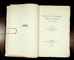 Seller image for The DEATH OF OENONE, AKBAR'S DREAM and other poems for sale by Quiet Friends  IOBA