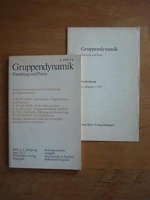 Gruppendynamik - Forschung und Praxis - Heft 2, 3. Jahrgang, Juni 1972 + Beiheft "Sonderdruck)