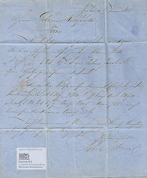 Seller image for Robert Warschauer. Eigenhndig signierter Geschftsbrief an die Gebrder Rothschild in Paris 1854 for sale by historicArt Antiquariat & Kunsthandlung