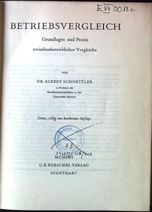 Image du vendeur pour Betriebsvergleich, Grundlagen und Praxis zwischenbetrieblicher Vergleiche mis en vente par books4less (Versandantiquariat Petra Gros GmbH & Co. KG)