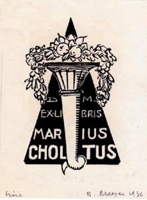 Exlibris für Marius Choltus. Holzschnitt von D.Meyer, unten rechts und signiert.