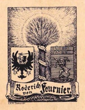 Bild des Verkufers fr Exlibris fr Roderich von Fournier. Klischedruck von L.E.M.Gerhardt. zum Verkauf von Antiquariat Heinz Tessin