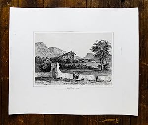 Seller image for Lithographie mit Ansicht auf das Schloss Winkel bei Meran. for sale by Antiquariat Thomas Rezek