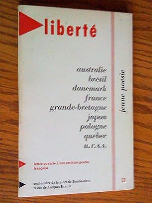 Immagine del venditore per Jeune posie, Libert, no 52, vol. 9, no 4, juillet-aot 1967 venduto da Livresse