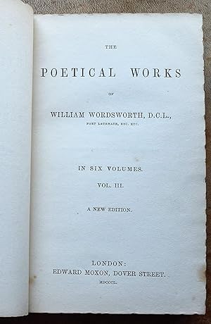 The Poetical Works Of William Wordsworth in six volumes, vol III