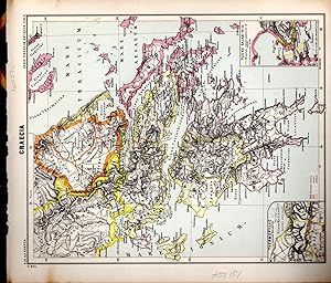 Image du vendeur pour MAP: "Gracia" (Greece).from Orbis Terrarum Antiquus I Scholarum Usum Descriptus mis en vente par Dorley House Books, Inc.