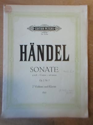 Sonate g moll für 2 Violinen und Pianoforte. Opus 2 Nr.7 Beilagen zusätzlich jeweils Kopien des A...