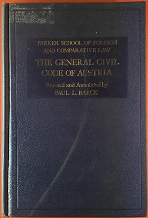 Imagen del vendedor de The General Civil Code of Austria a la venta por biblion2