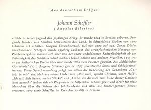 Seller image for Johann Scheffler (Angelus Silesius) (a.d. Reihe: "Aus deutschem Erbgut") for sale by ANTIQUARIAT H. EPPLER
