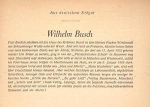 Seller image for Wilhelm Busch (a.d. Reihe: "Aus deutschem Erbgut") for sale by ANTIQUARIAT H. EPPLER