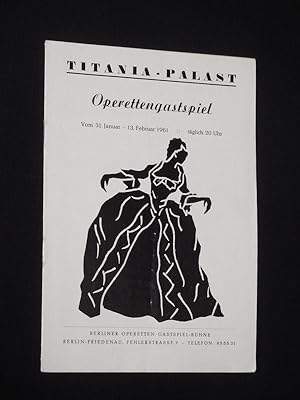 Imagen del vendedor de Programmheft Berliner Operetten-Gastspiel-Bhne im Titania-Palast 31. Januar bis 13. Februar 1961. MADAME POMPADOUR von Schanzer/ Welisch, Fall (Musik). Regie: Adi Apelt, musikal. Ltg.: Robert F. George, Bhnenbild: Sigfried Zarske, Choreographie: Carola Krauskopf. Mit Ursula Schirrmacher, Erich Poremski, Willi Sauerwald, Irene Mache, Rolf Weih, Adi Appelt a la venta por Fast alles Theater! Antiquariat fr die darstellenden Knste