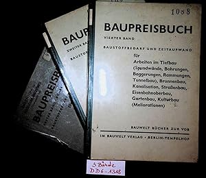 Baupreisbuch [3 Bände] Band 1. Baustoffbedarf und Zeitaufwand für Erd-, Maurer, Putz- und Stuck-,...