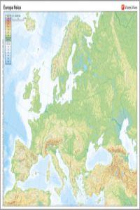 Paq/50 mapas europa fsica mudos en color