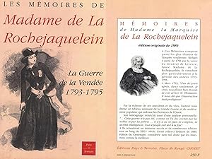 Image du vendeur pour MMOIRES DE MADAME LA MARQUISE DE LA ROCHEJAQUELEIN. LA GUERRE DE LA VENDE 1793-1795. mis en vente par Bookinerie