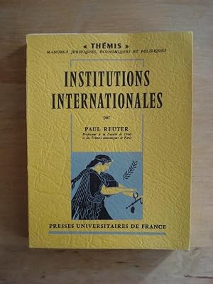 Image du vendeur pour Institutiones Internationales mis en vente par Antiquariat Birgit Gerl