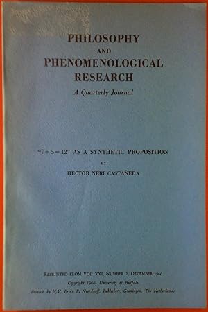 Immagine del venditore per Philosophy and Phenomenological Research. A Quarterly Journal. Reprented from Vol. XXI, Number 2. venduto da biblion2