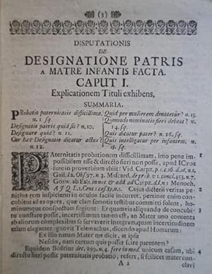 Disputatio Iuridica De Designatione Patris A Matre Infantis Facta, Oder: Wie weit einer geschwäng...
