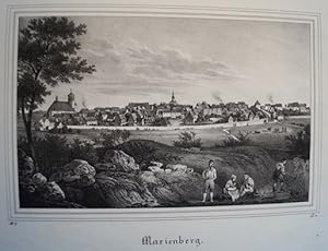 Marienberg. Original Lithographie. Um 1840. Blattgröße: ca. 18 x 27,5 cm.