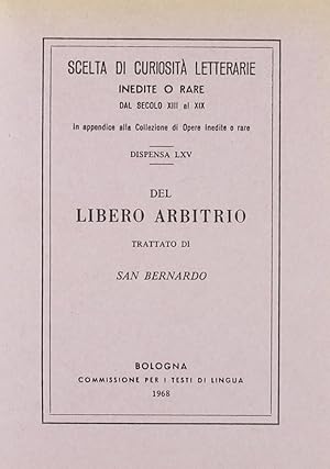 Bild des Verkufers fr Del libero arbitrio (rist. anast.) zum Verkauf von Libro Co. Italia Srl