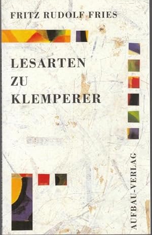 Imagen del vendedor de Lesarten zu Klemperer a la venta por Graphem. Kunst- und Buchantiquariat