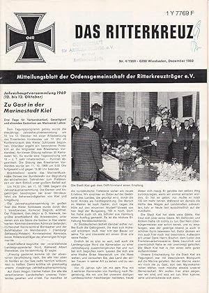 Imagen del vendedor de Das Ritterkreuz. Mitteilungsblatt der Ordensgemeinschaft der Ritterkreuztrger e.V. Nr. 4(1969) a la venta por Antiquariat Jterbook, Inh. H. Schulze