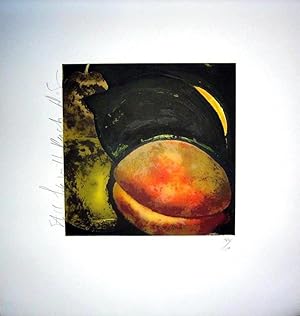 Still Life with Peach (SIGNED by Donald Sultan: a Limited Ed. Silkscreen/Print)