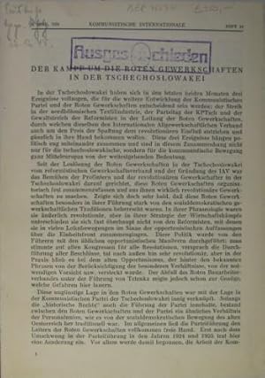 Bild des Verkufers fr Wochenschrift des Exekutivkomitees der Kommunistischen Internationale. X. Jahrgang 1929 Hefte 14 - 25. (April 1929 - Juni 1929). zum Verkauf von Rotes Antiquariat