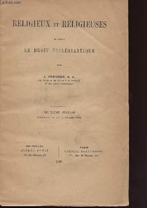 Bild des Verkufers fr RELIGIEUX ET RELIGIEUSES D APRES LE DROIT ECCLESIASTIQUE zum Verkauf von Le-Livre