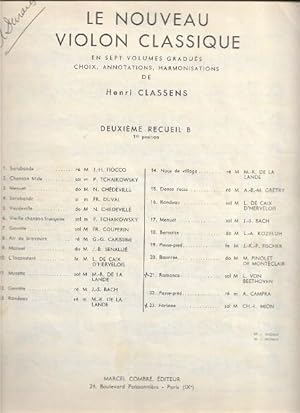 Le Nouveau Violon Classique : En Sept Volumes Gradués , Choix , Annotations , Harmonisations . De...