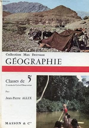 Imagen del vendedor de GEOGRAPHIE, CLASSES DE 5e, 2e ANNEE DU CYCLE D'OBSERVATION a la venta por Le-Livre