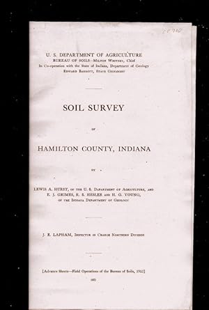 Bild des Verkufers fr SOIL SURVEY OF HAMILTON COUNTY, INDIANA. zum Verkauf von Legacy Books