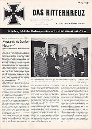 Imagen del vendedor de Das Ritterkreuz. Mitteilungsblatt der Ordensgemeinschaft der Ritterkreuztrger e.V. Nr. 2(1969) a la venta por Antiquariat Jterbook, Inh. H. Schulze