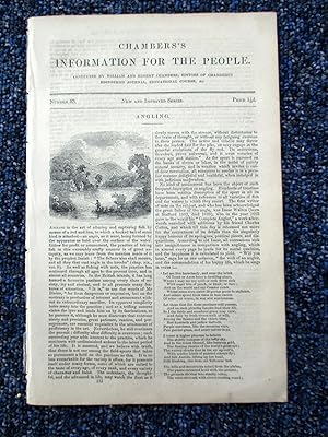 Bild des Verkufers fr Chambers's Information for the People, 1842, No 83, ANGLING. zum Verkauf von Tony Hutchinson