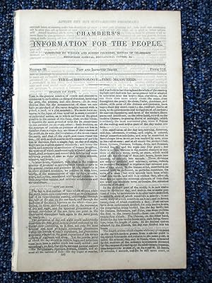 Bild des Verkufers fr Chambers's Information for the People, 1842, No 88, TIME - CHRONOLOGY - TIME MEASURES. zum Verkauf von Tony Hutchinson