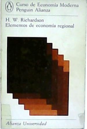 Immagine del venditore per Elementos de economa regional. Traduccin de Fernando Escribano Barrios. venduto da Librera y Editorial Renacimiento, S.A.