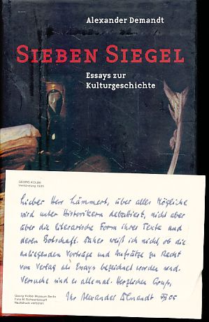 Bild des Verkufers fr Sieben Siegel. Essays zur Kulturgeschichte [1984-2004]. zum Verkauf von Fundus-Online GbR Borkert Schwarz Zerfa