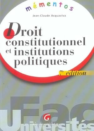 Droit constitutionnel et institutions politiques