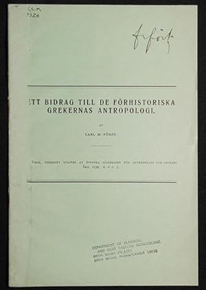 Ett Bidrag till de Förhistoriska Grekernas Antropologi: Ymer Tidskrift utgiven av Svenska Sällska...