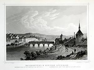 "Kaiserstuhl & Schloss Röthelen" - Kaiserstuhl Württemberg Schloss Röthelen gravure