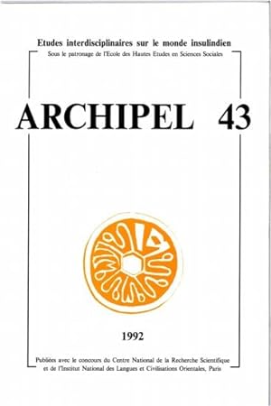 Bild des Verkufers fr Archipel, volume 43, 1992 zum Verkauf von Joseph Burridge Books