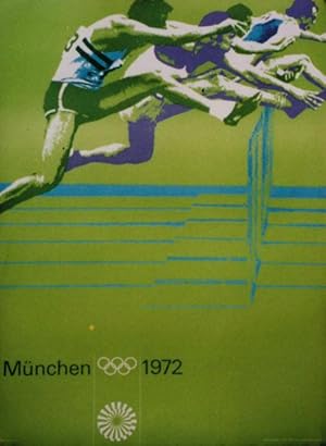 Werbeplakat Olympische Spiele München 1972 - Motiv Hürdenlauf, 84x60 cm
